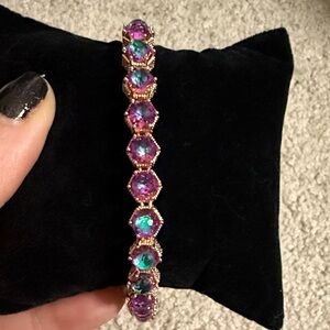 Elegant Park Lane Purple and Green Gemstone Bracelet
